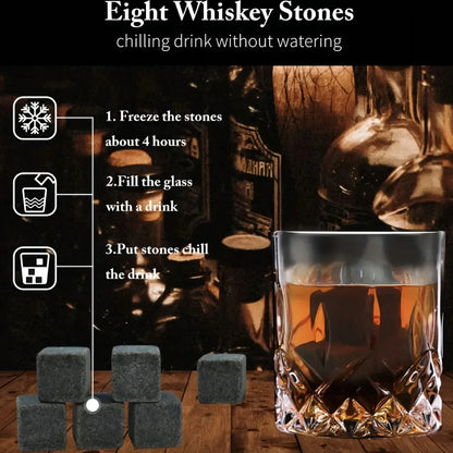 Whiskey Gifts for Men Father'S Day Present Whiskey Granite Chilling Stones Scotch Bourbon for Dad Husband Birthday Party Wedding