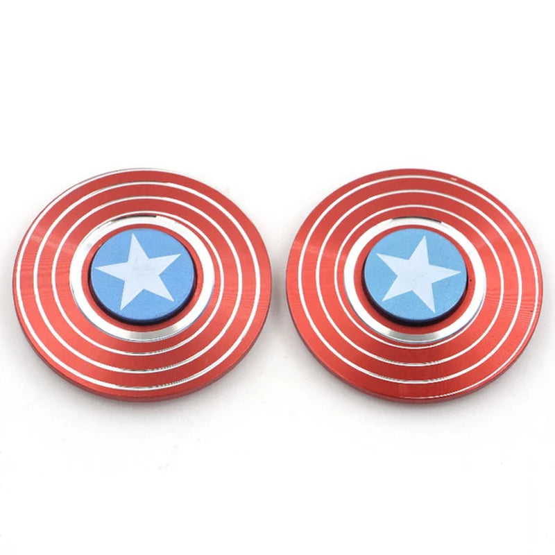 Superhero American Captain Metal Fidget Spinner round Shield Superhero Fidget Toy Adults Antistress Fingertip Gyro Toy for Kids