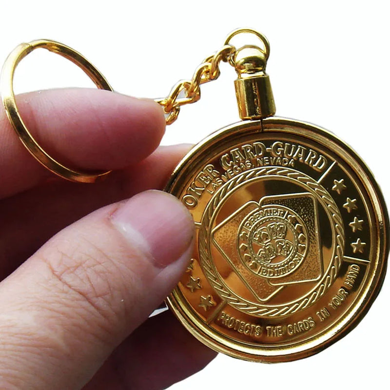 3Pcs Blank Key Ring Keychain for Poker Chips Poker Card Guard TEXAS HOLD'EM Poker Gift