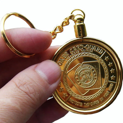 3Pcs Blank Key Ring Keychain for Poker Chips Poker Card Guard TEXAS HOLD'EM Poker Gift