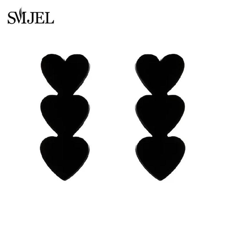 Stainless Steel Creative Poker Ace Stud Earrings Small Black Heart Spades Earrings for Women Girls Jewelry Unique Design Earings