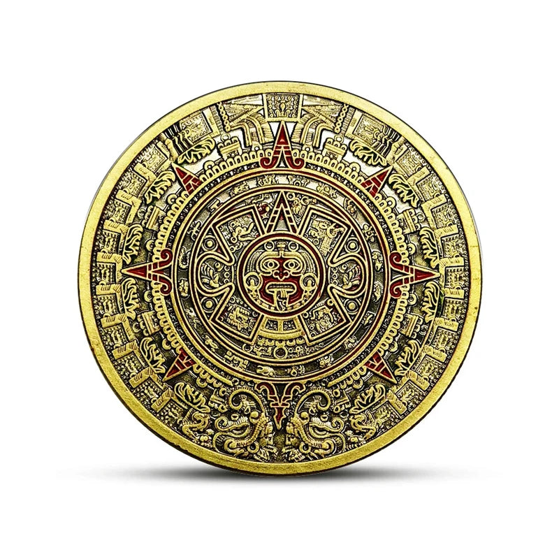 Mayan Aztec Calendar Gold Coin Fidget Toys for Anxiety ADHD EDC Gadgets Finger Skill Juguetes Antiestrés Ansiedad