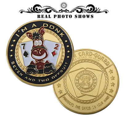 Metal Poker Coin Card Guard Protector Poker Cards Good Luck Challenge Coin Casino Chips Dealer Token Souvenir Collectible Gifts