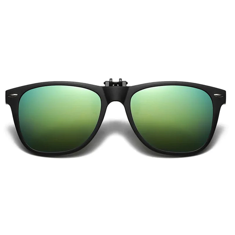 Square Polarized Clip on Sunglasses Men Flip up Photochromic Sunglasses Driver anti Glare Goggles Night Vision Glasses