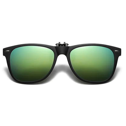 Square Polarized Clip on Sunglasses Men Flip up Photochromic Sunglasses Driver anti Glare Goggles Night Vision Glasses