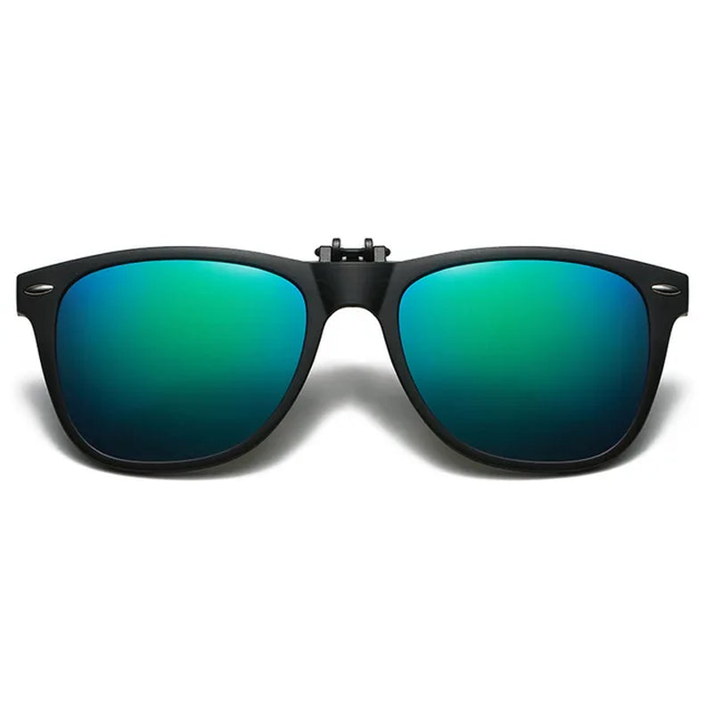 Square Polarized Clip on Sunglasses Men Flip up Photochromic Sunglasses Driver anti Glare Goggles Night Vision Glasses