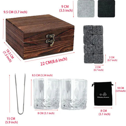 Whiskey Gifts for Men Father'S Day Present Whiskey Granite Chilling Stones Scotch Bourbon for Dad Husband Birthday Party Wedding