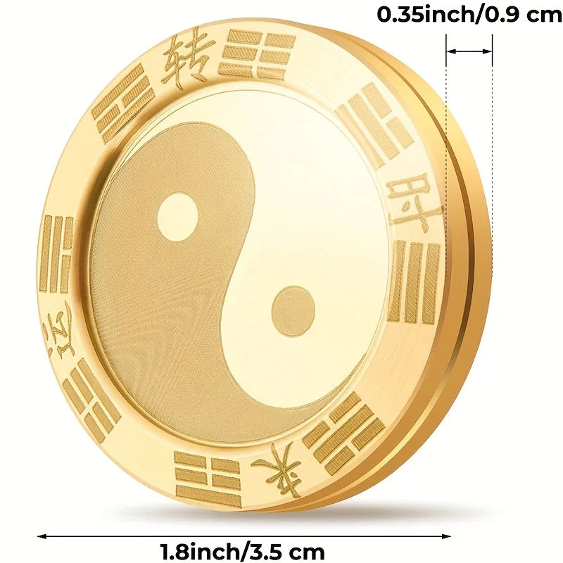 Relax and Improve Your Luck with Metal Fidget Spinners, Lucky Coins, Tai Chi Symbols, Tactile Toys, and Relieve Teenage Fun