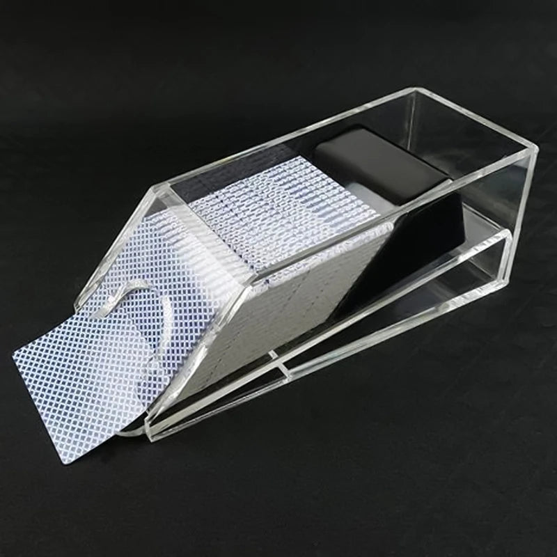 4/6-Deck Acrylic Blackjacks Dealing Shoe Playing Card Shuffler Pokers Dealer Durable Dealer Equipment and Game Supplies
