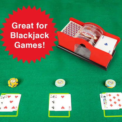 HOT Manual Card Shuffler Poker Shuffle Machine for Cards 2 Decks of Card Holder Easy Hand Cranked System Casino Card Shuffler