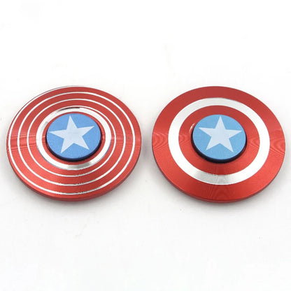 Superhero American Captain Metal Fidget Spinner round Shield Superhero Fidget Toy Adults Antistress Fingertip Gyro Toy for Kids