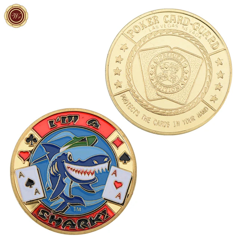 Metal Poker Coin Card Guard Protector Poker Cards Good Luck Challenge Coin Casino Chips Dealer Token Souvenir Collectible Gifts