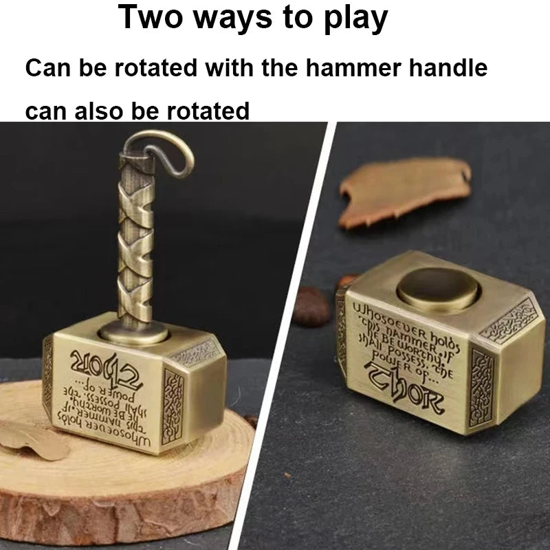 Wiitin Thors Battle Hammer Fidget Hand Spinner Made by Metal the Mighty Mjolnir Keychain Toy Stress Relief Toys for Kids Gift
