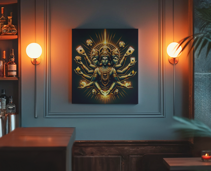 Vishnu Poker Gawd Matte Canvas, Stretched