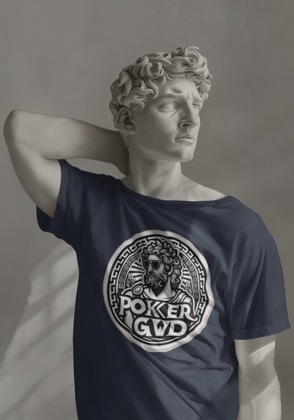 Poker Gawd Graphic t-shirt unisex short sleeve tee. For fashion, luck, poker players, and gamblers