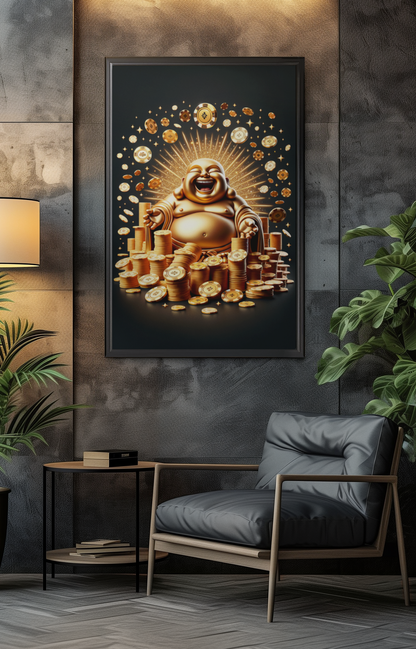 Lucky Buddha Matte Canvas, Stretched, 1.25"