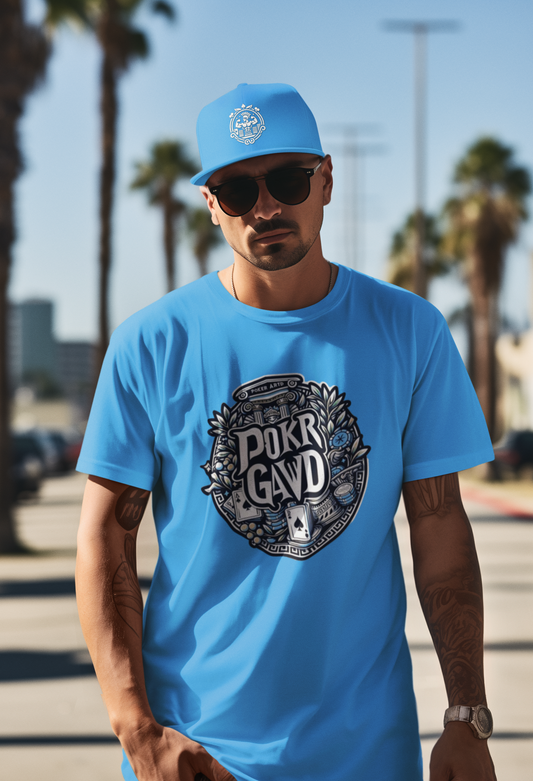 Poker Gawd Graphic T-shirt. For fashion, luck, poker players, and gamblers